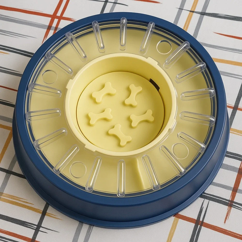 ADT Blue Dog Bowl for Slow Feeding